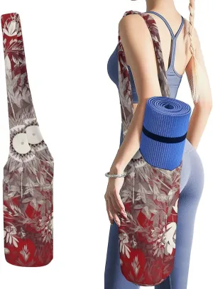 Yoga Mat Bag Large Opening Long Portable Yoga Mat Multifunctional Snowflake Complex Illustration Printed Storage Bag Suitable for Fitness Pilates, 50x40x18cm, style