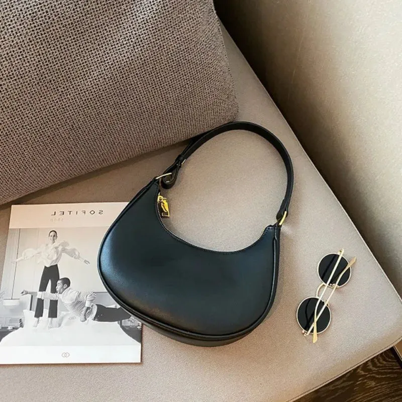 Yogodlns Trendy New Underarm Bag For Women PU Leather Shoulder Bag Vintage Dumpling Bag Designer Girls Portable Handbag Totes