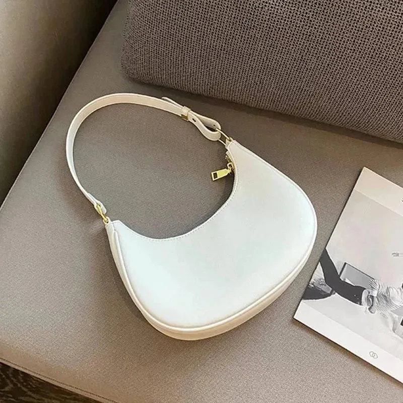 Yogodlns Trendy New Underarm Bag For Women PU Leather Shoulder Bag Vintage Dumpling Bag Designer Girls Portable Handbag Totes