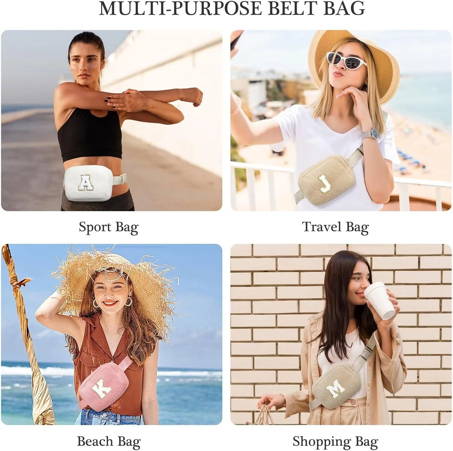 YOOLIFE Gifts for Sister - Sisters Gifts from Sister, Sister Birthday Gifts, Big Sister Gifts, Initial Crossbody Bag Belt Bag Fanny Pack, Purple Z