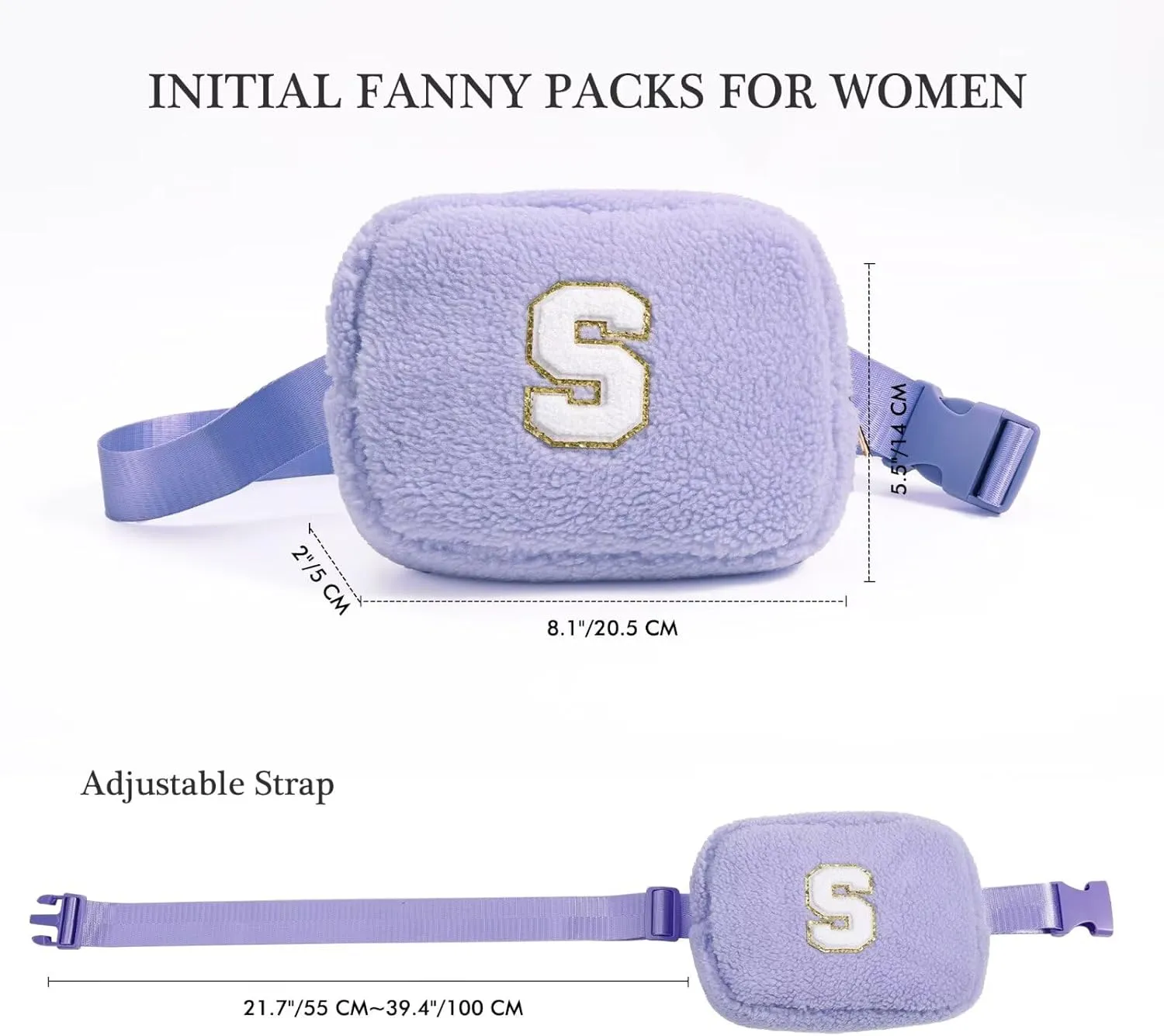 YOOLIFE Gifts for Sister - Sisters Gifts from Sister, Sister Birthday Gifts, Big Sister Gifts, Initial Crossbody Bag Belt Bag Fanny Pack, Purple Z