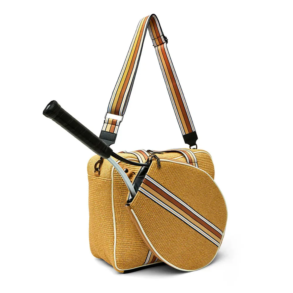YOU ARE THE CHAMPION TENNIS BAG - Dune Raffia