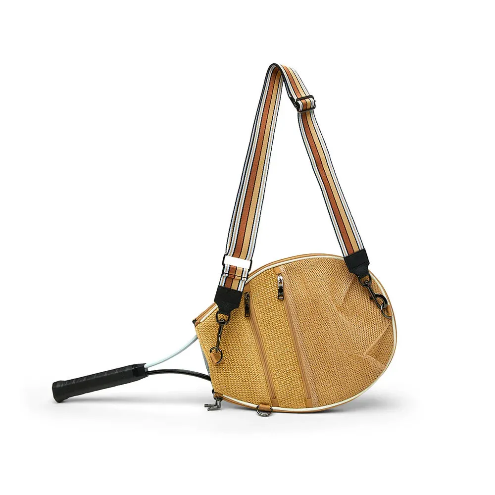 YOU ARE THE CHAMPION TENNIS BAG - Dune Raffia