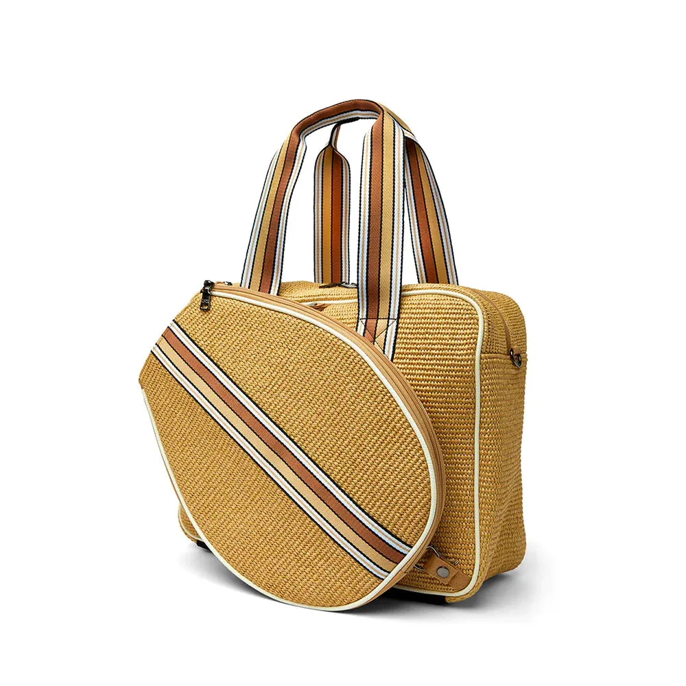 YOU ARE THE CHAMPION TENNIS BAG - Dune Raffia