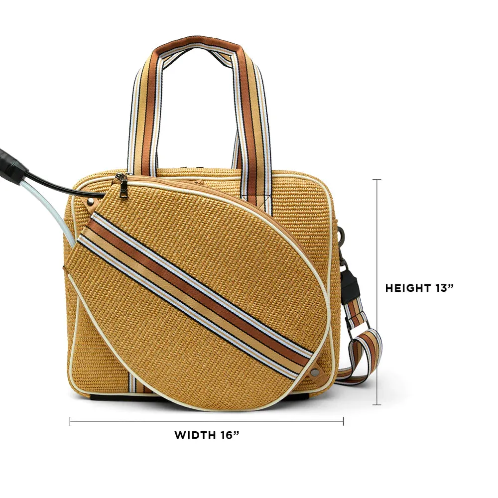 YOU ARE THE CHAMPION TENNIS BAG - Dune Raffia