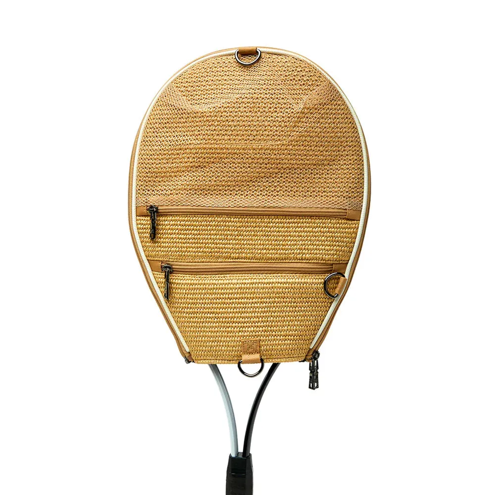 YOU ARE THE CHAMPION TENNIS BAG - Dune Raffia