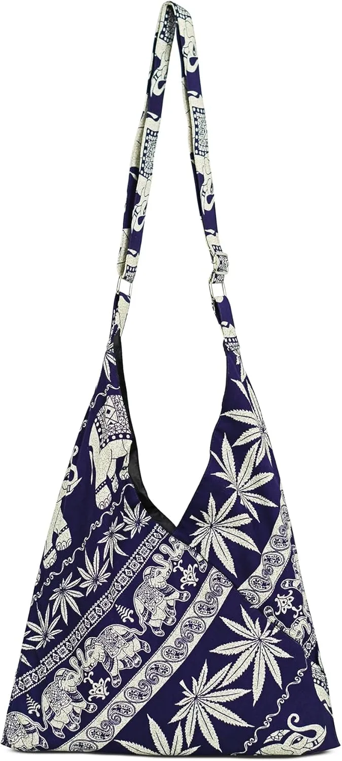 Your Cozy Shopping Bag Tote Bags Crossbody Sling Travel Bag Japaness Silk Elephant Printed