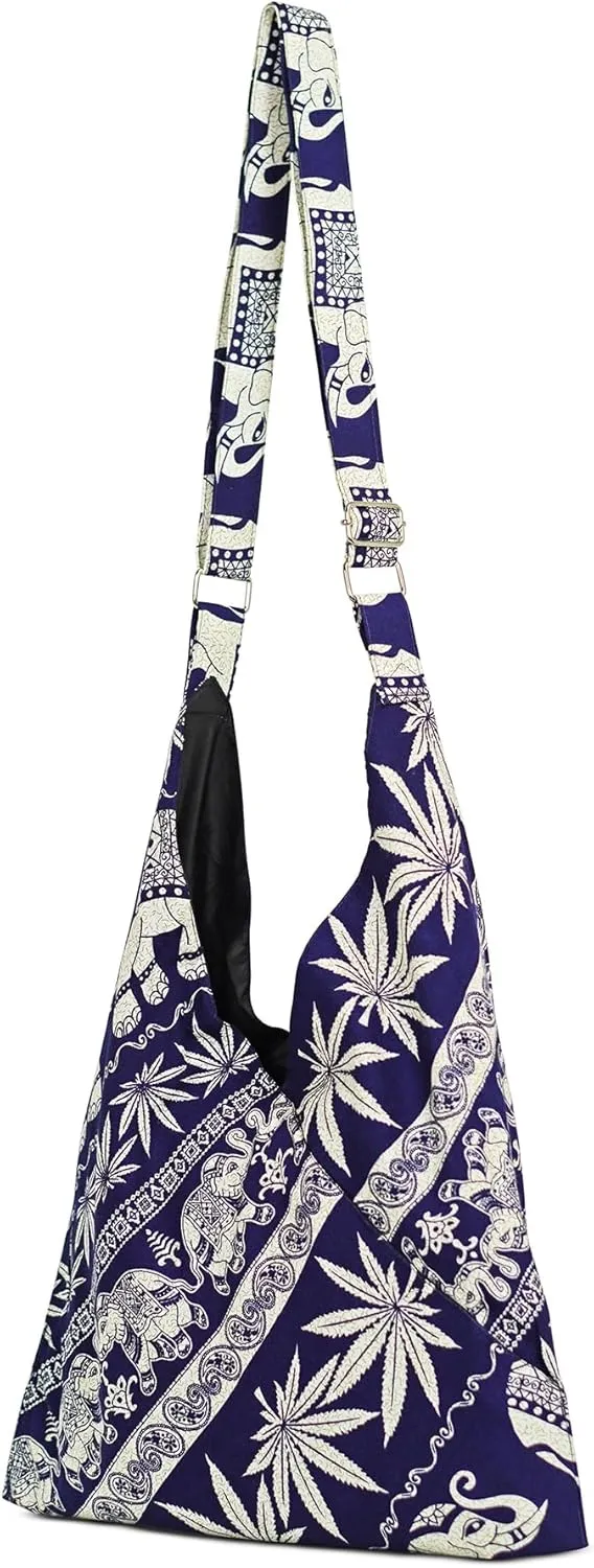 Your Cozy Shopping Bag Tote Bags Crossbody Sling Travel Bag Japaness Silk Elephant Printed