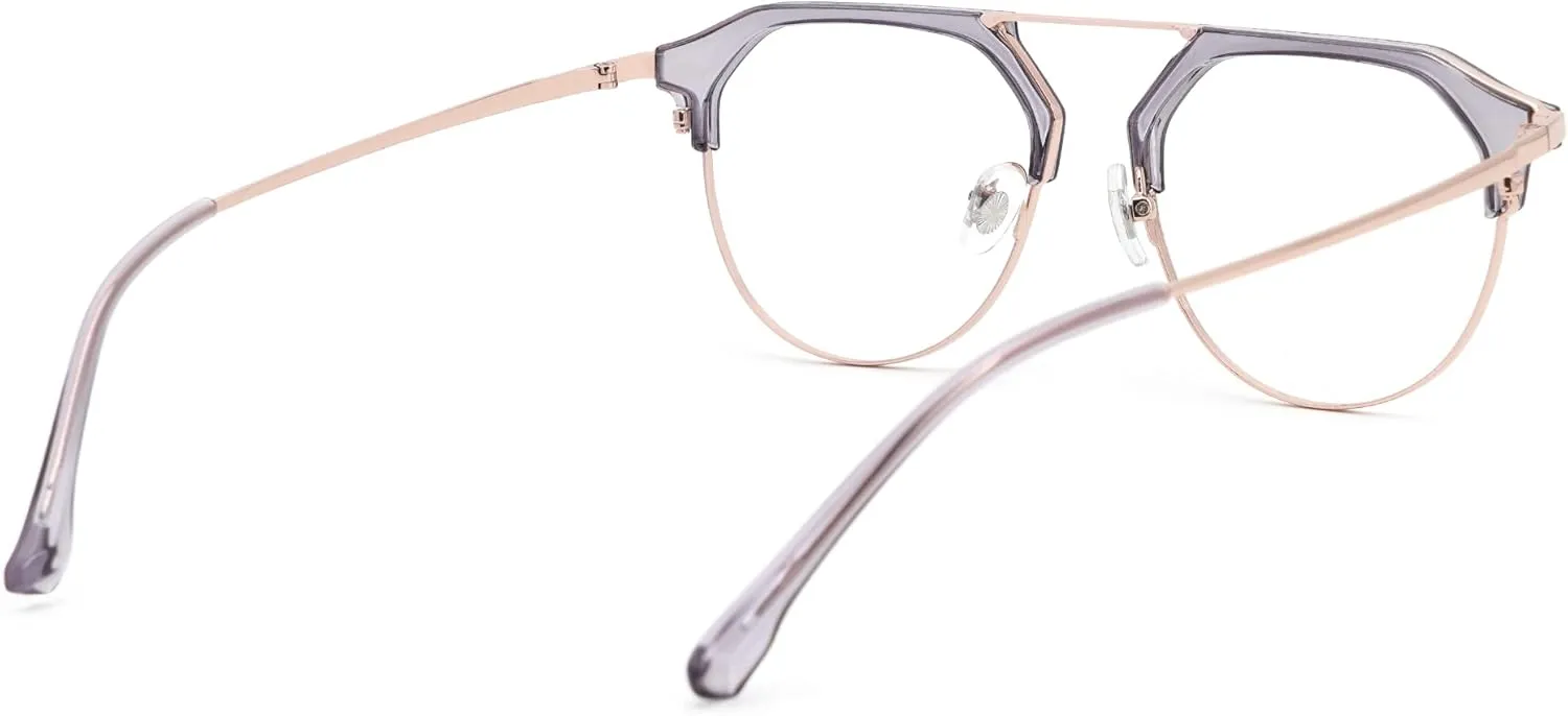 Zeelool Semi-Rimless Eyeglasses Aviator Mixed Blue Light Blocking Glasses for Women Ann TX536598