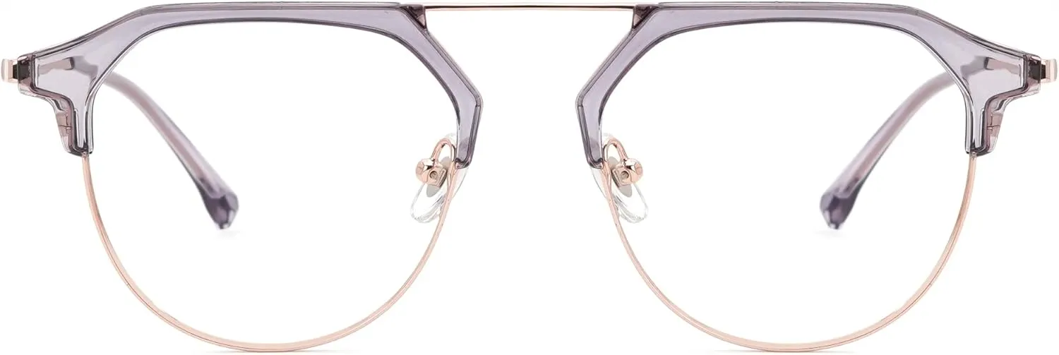 Zeelool Semi-Rimless Eyeglasses Aviator Mixed Blue Light Blocking Glasses for Women Ann TX536598
